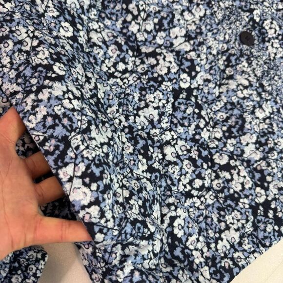 J Jill Jacket Womens 2X Blue Quilted Floral Button Up Granny Boho Long Sleeve - Picture 3 of 13